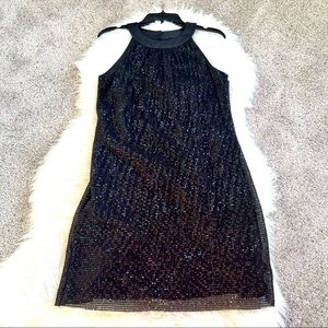 NWOT Vince Camuto Black Sequin Mini dress size 6